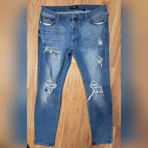 Fashion Nova Distressed Dark Wash Waist 38 Stretch Fit Jeans